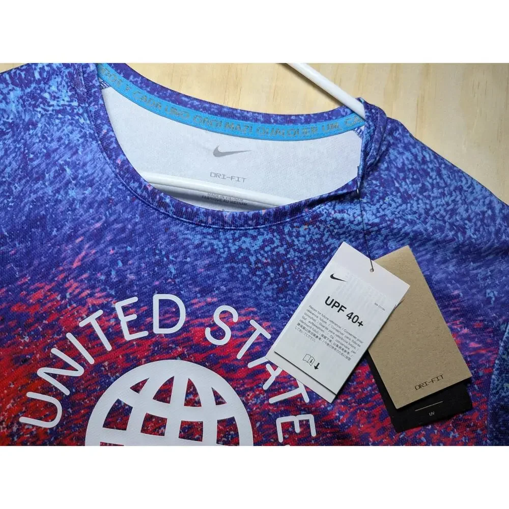 Nike Men's Medium USA United States Track & Field Dri-FIT Short Sleeve Running